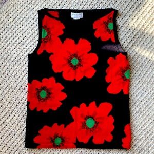 Jones New York Sport Floral Knit Sleeveless Top